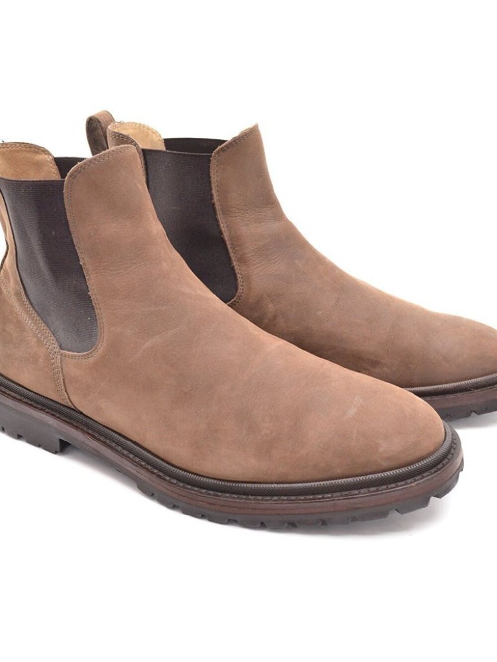 Men Koio Fermo Handmade Brown Suede Chelsea Boots 43